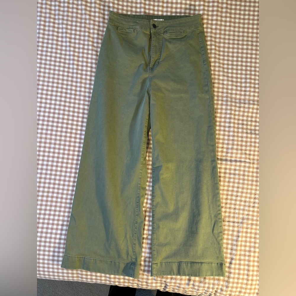 LC Lauren Conrad Green Wide-Leg Jeans
